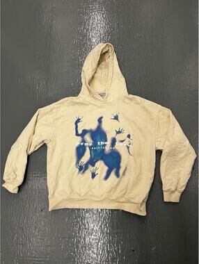 Elfric Eden Hoodie Adult Medium Cream Pray The Lord Graphic Pullover Sweatshirt